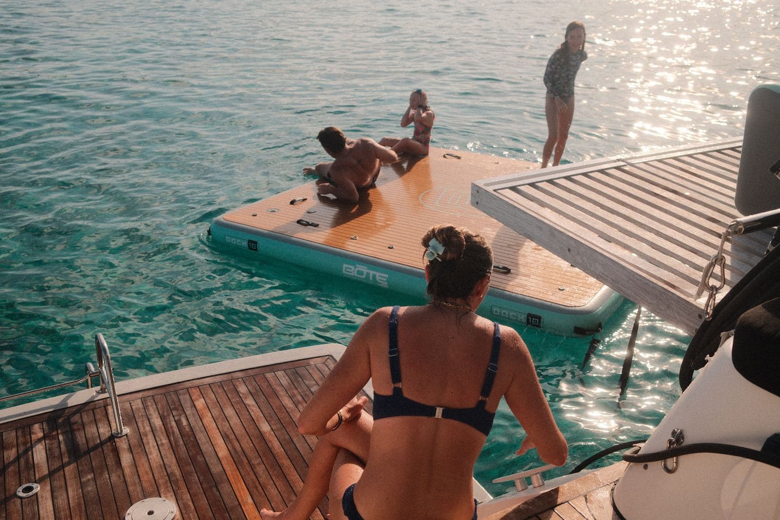 Swim platform, golden light